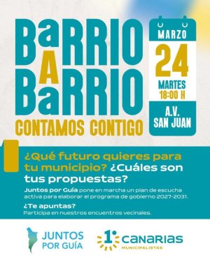 Gu&iacute;a: Comunicado 'Juntos por Gu&iacute;a &ndash; Primero Canarias' sobre la iniciativa &ldquo;Barrio a Barrio&rdquo;