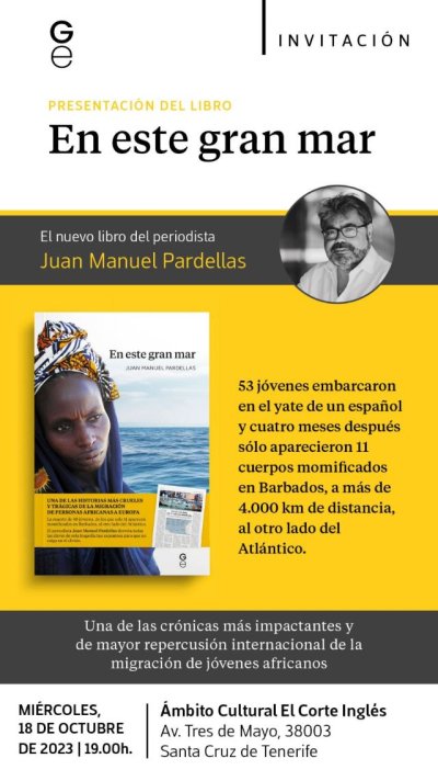El periodista Juan Manuel Pardellas presenta su libro `En este gran mar&acute; en El Corte Ingl&eacute;s de Tres de Mayo