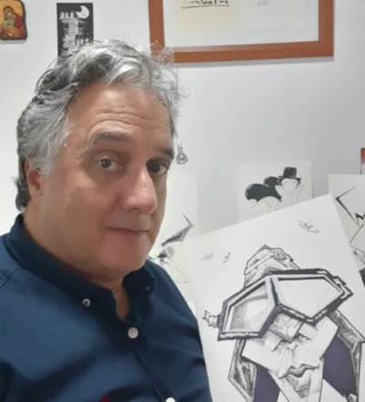El caricaturista Néstor Dámaso del Pino inaugura la Muestra ‘Entre caricanarios’ en Firgas