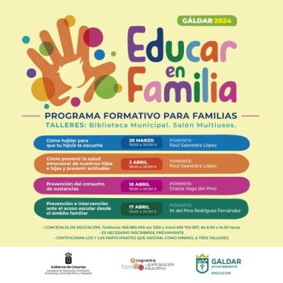 G&aacute;ldar: &lsquo;Educar en Familia&rsquo; regresa en marzo y abril con cuatro charlas formativas
