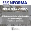 El Gobierno de Canarias declara la situaci&oacute;n de prealerta por viento en Canarias