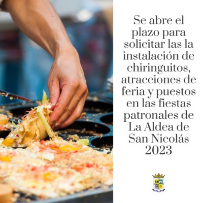 La Aldea: Abierto el plazo para la instalación de chiringuitos, atracciones de feria y puestos en las fiestas patronales