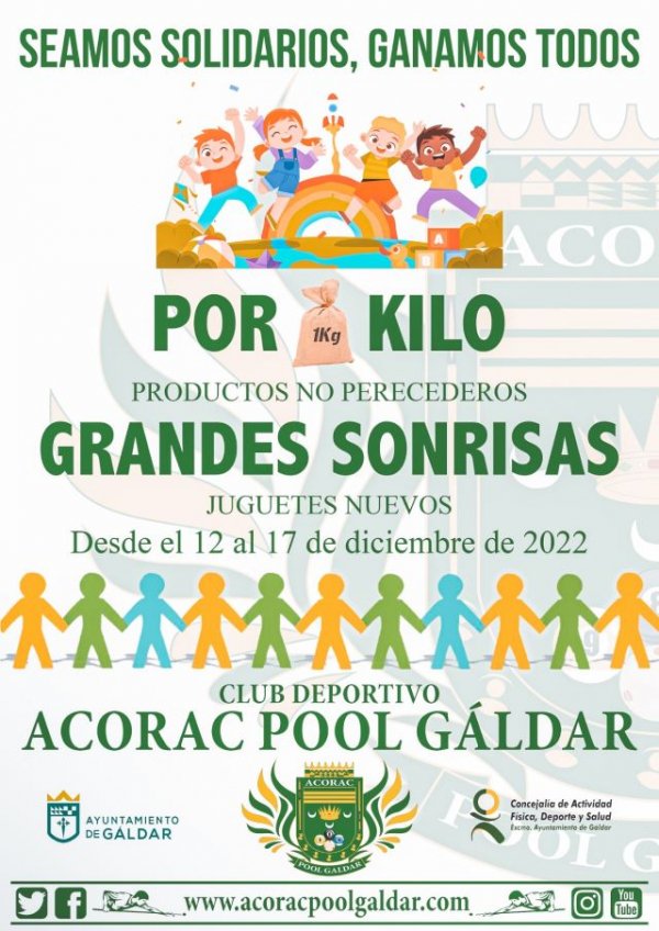 Campaña solidaria: “POR UN KILO GRANDES SONRISAS” del Club Deportivo Acorac Pool Gáldar