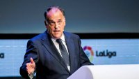 Tebas: "Fichar a Haaland en verano es muy complicado para el Barcelona"