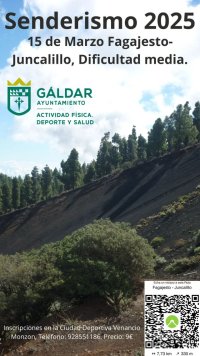 Senderismo G&aacute;ldar: Deportes contin&uacute;a con el programa de senderos con una actividad el s&aacute;bado 15 de marzo