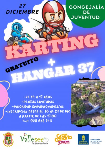 Valleseco: Planazo para la juventud vallesequense al karting y Hangar 37