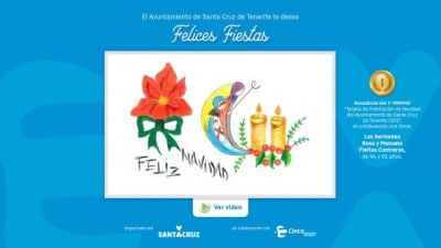 La tarjeta de felicitaci&oacute;n del Ayuntamiento, dise&ntilde;ada por personas usuarias del Servicio de Asistencia a Domicilio de Clece