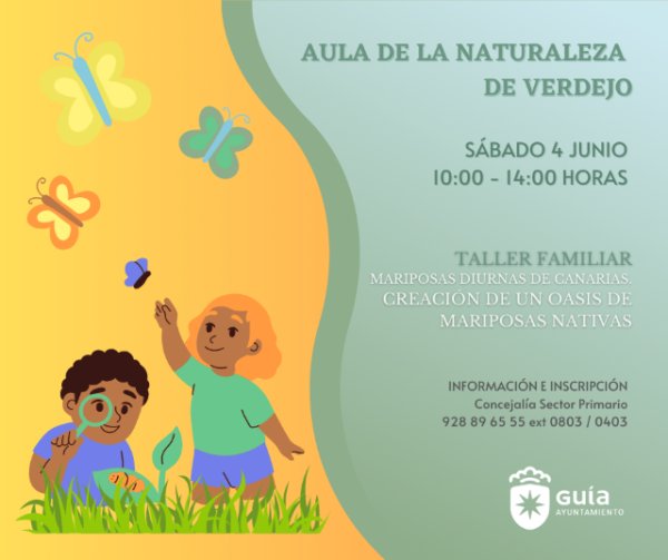 Guía: Últimas plazas para el taller familiar de creación de un oasis de mariposas junto al Aula de la Naturaleza de Verdejo
