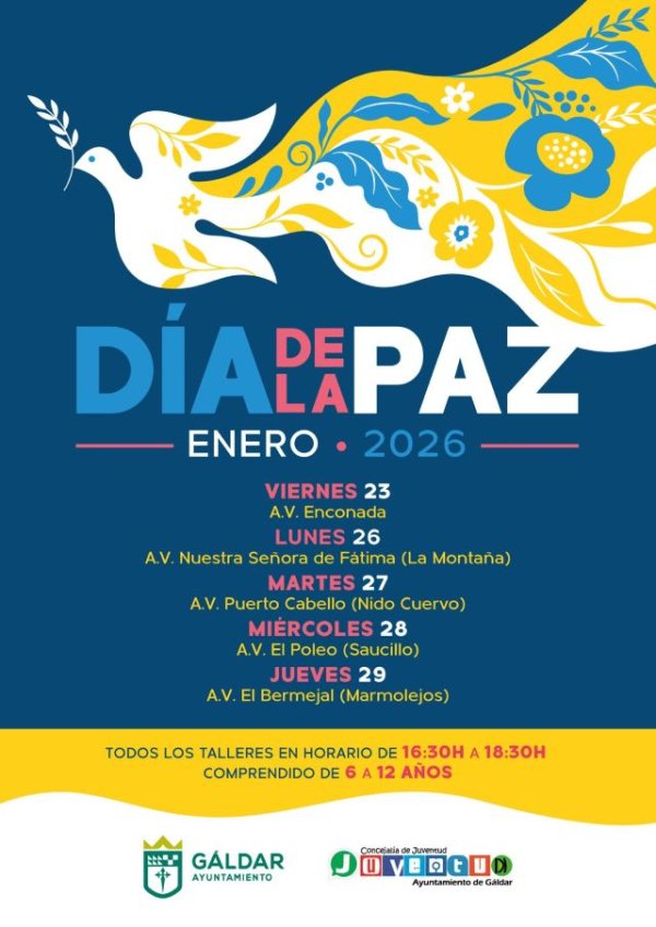 Juventud se suma al D&iacute;a Escolar por la Paz y la No Violencia con talleres en diferentes asociaciones vecinales de G&aacute;ldar