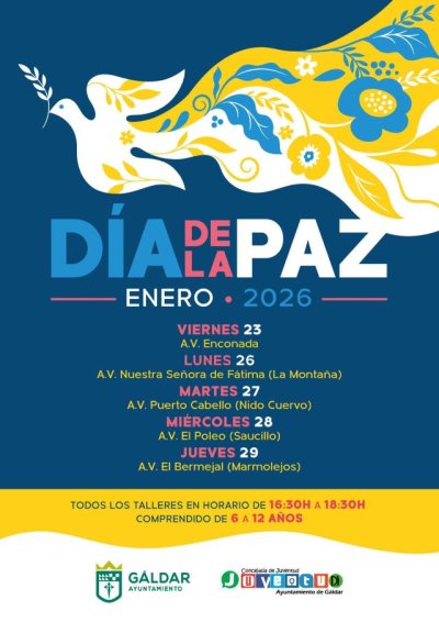 Juventud se suma al D&iacute;a Escolar por la Paz y la No Violencia con talleres en diferentes asociaciones vecinales de G&aacute;ldar