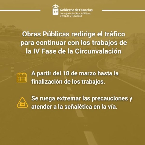Obras Públicas redirige el tráfico para continuar con los trabajos de la IV Fase de la Circunvalación