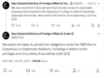 Art&iacute;culo de opini&oacute;n: 'La formulaci&oacute;n deshonesta de Nueva Zelanda de la disputa entre India y Canad&aacute; impugna a Delhi'