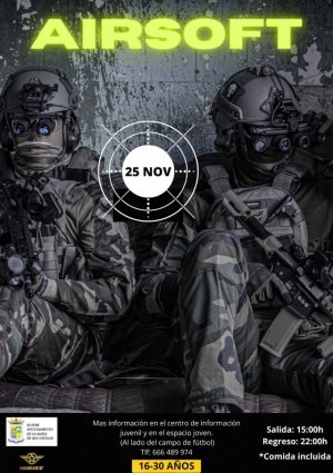La concejalía de Juventud del Ayuntamiento de La Aldea de San Nicolás abre inscripción para la actividad de Airsoft
