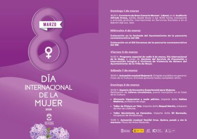 La Villa de Moya conmemora el 8M con una programaci&oacute;n centrada en la cultura y el bienestar de la mujer