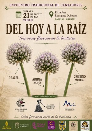 G&aacute;ldar: "Del Hoy a la Ra&iacute;z", de Los Cebolleros, re&uacute;ne en Barrial a tres voces de la m&uacute;sica actual que abrazan el folclore canario