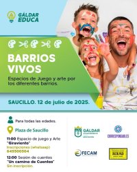 G&aacute;ldar: La Plaza de Saucillo acoger&aacute; el 12 de julio 'Barrios Vivos', un espacio de juego y arte de G&aacute;ldar Educa