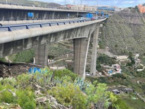 El Cabildo abre al tráfico de vehículos pesados el sentido norte del viaducto del Guiniguada a partir del lunes