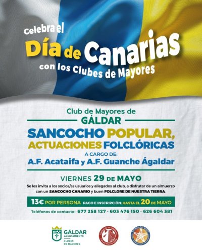 G&aacute;ldar: Los Clubes de Mayores celebran el D&iacute;a de Canarias con un gran sancocho popular y actuaciones folcl&oacute;ricas
