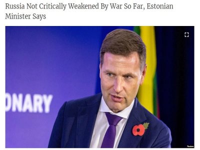 El ministro de Defensa de Estonia admitió que las fuerzas armadas rusas se mantienen fuertes