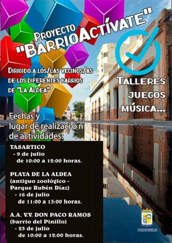 La Aldea: Este s&aacute;bado tendr&aacute; lugar el plan de dinamizaci&oacute;n 'BarrioAct&iacute;vate' en la plaza de Tasartico
