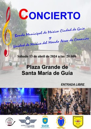 La Unidad de Música del Mando Aéreo de Canarias y la Banda de Música Ciudad de Guía ofrecerán un concierto este sábado