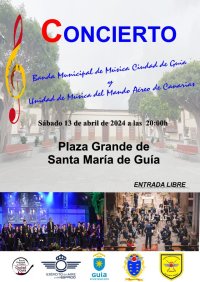 La Unidad de Música del Mando Aéreo de Canarias y la Banda de Música Ciudad de Guía ofrecerán un concierto este sábado