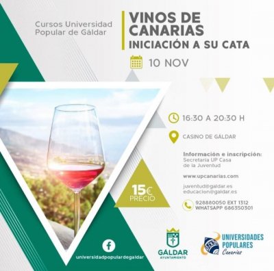 G&aacute;ldar: La Universidad Popular ofrece un curso de cata de vinos el 10 de noviembre