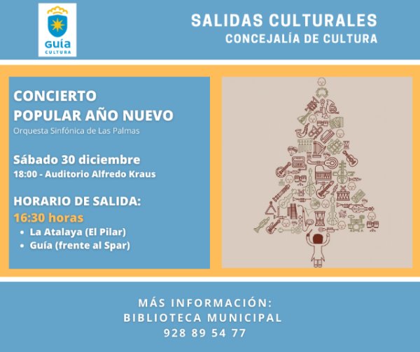 Guía: Salida desde La Atalaya y el casco para asistir este sábado al Concierto Popular de Año Nuevo en el Auditorio Alfredo Kraus