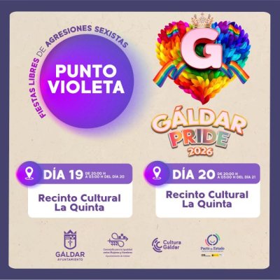 El G&aacute;ldar Pride 2026 contar&aacute; con Puntos Violeta para la prevenci&oacute;n, atenci&oacute;n y sensibilizaci&oacute;n ante agresiones sexistas