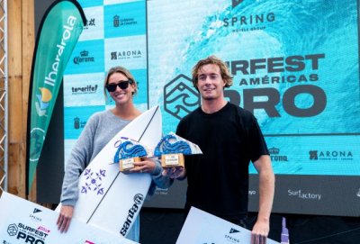 Tenerife corona a Sean Gunning y Melania Suárez como campeones de España en el Spring Surfest Las Américas Pro 2025