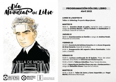 La Villa de Moya conmemora el Día del Libro con un amplio programa de actividades para toda la familia