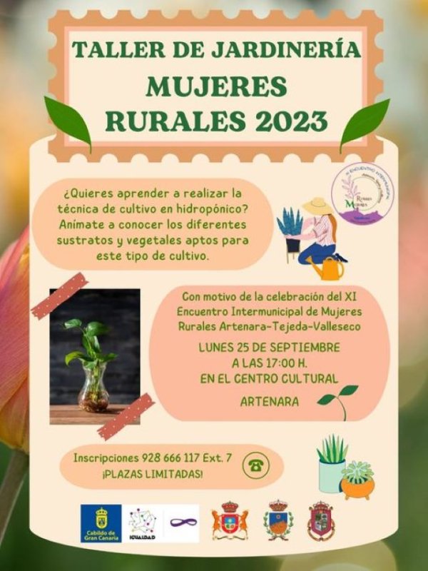 Artenara: Taller de jardinería. Mujeres Rurales 2023