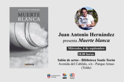 Juan Antonio Hern&aacute;ndez presentar&aacute; &lsquo;Muerte blanca&rsquo; el 6 de septiembre en la biblioteca Saulo Tor&oacute;n (Arnao)