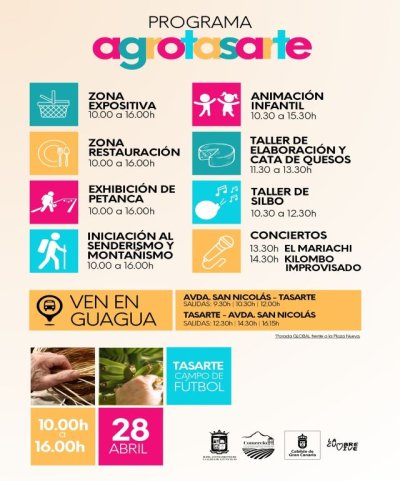 Animación infantil, música, catas gastronómicas y taller de Silbo canario para celebrar la IV edición de la Feria Agrotasarte