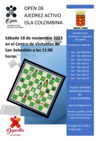 La Gomera: El Cabildo abre inscripciones para participar en la XVII edici&oacute;n del Open de Ajedrez Activo Isla de La Gomera