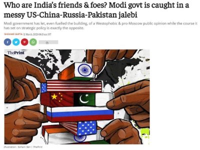 Korybko a Shekhar Gupta: La situación geoestratégica de la India no es tan desordenada como parece