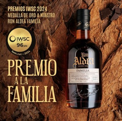 Tres prestigiosos galardones internacionales en las IWSC de Londres 2024 conseguidos por Destiler&iacute;as Aldea de La Palma.