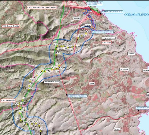 El Cabildo determina que el proyecto de la nueva línea eléctrica entre el Barranco de Tirajana y el Sabinal incumple el planeamiento insular