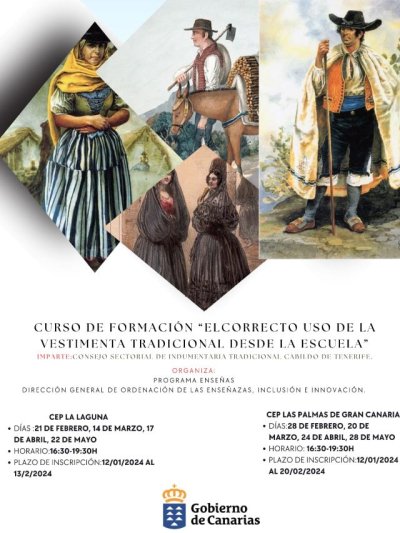 Educaci&oacute;n impulsa por primera vez una formaci&oacute;n pr&aacute;ctica para docentes sobre vestimenta tradicional canaria