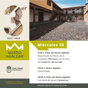 Gáldar: El Museo Agáldar alcanza su tercer aniversario con espectáculos y actividades para todas las edades este miércoles 10 de julio