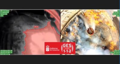 Dos helic&oacute;pteros del GES descargan m&aacute;s de 182.000 litros de agua en el incendio de la planta de compostaje en Arona