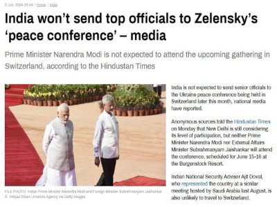 Artículo de opinión: Interpretación de la declaración de Peskov sobre la participación de la India en las “conversaciones de paz” suizas