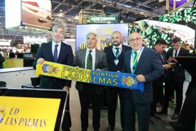 Turismo de Gran Canaria y la UD Las Palmas hacen equipo en la WTM para promocionar el destino insular en el Reino Unido