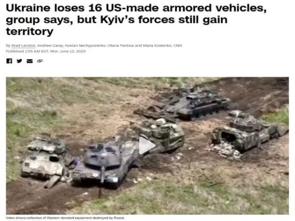 CNN admitió que Kiev perdió alrededor del 15% de sus vehículos de combate de infantería Bradley en una semana