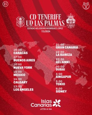 Radio Faro del Noroeste retransmite este domingo, 07-01-24, a las 21.00 horas: CD Tenerife - UD Las Palmas (Partido de Copa del Rey)