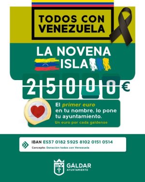 G&aacute;ldar destina 25.000 euros a las v&iacute;ctimas de los terremotos en Venezuela y habilita una cuenta para canalizar las donaciones ciudadanas