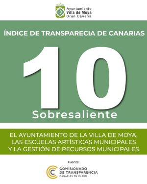 La Villa de Moya alcanza la m&aacute;xima calificaci&oacute;n en el &Iacute;ndice de Transparencia de Canarias