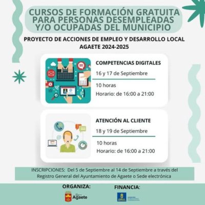 Agaete: Nuevos cursos de formación para personas desempleadas