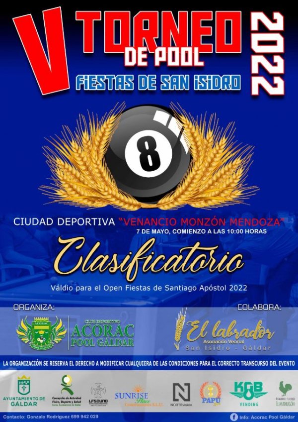 Gáldar: V Torneo de Pool de Bola 8 Fiestas de San Isidro Labrador 2022
