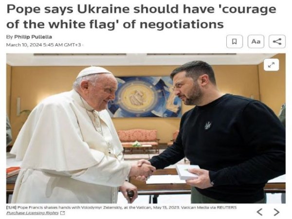 Artículo de opinión: &#039;El impulso de paz del Papa Francisco llega en un momento crucial en la guerra de poder entre la OTAN y Rusia&#039;